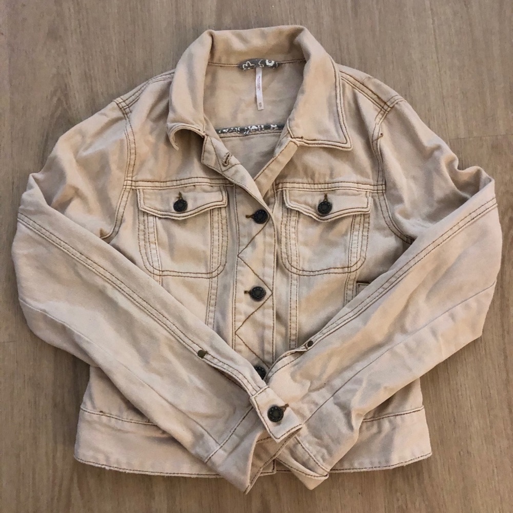 Pink Denim Free People Jacket